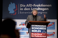 Der Politologe Werner Patzelt spricht im März 2017 auf dem "Extremismuskongress" der AfD in Berlin.