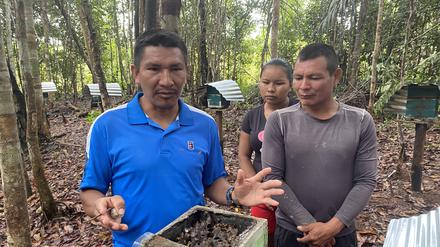 Fabio Pérez, links, hat lange als Taucher gearbeitet, über die Umweltschutzorganisation Aroma Verde kam er zur Bienenzucht.
