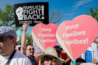Das Thema Einwanderung löst starke Gefühle aus - auch in den USA. Hier bei einer Demonstration im April 2016 in Washington.