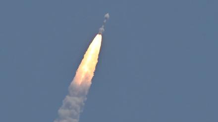 PSLV XL rocket carrying the Aditya-L1 spacecraft.