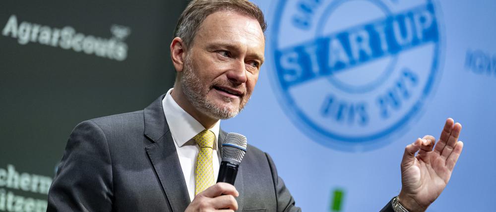 Christian Lindner (FDP), Bundesfinanzminister, spricht auf der Internationalen Grünen Woche (IGW) zur Eröffnung der Start-up-Days.