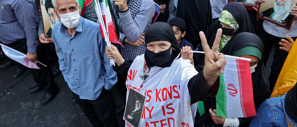 Eine iranische Demonstrantin.