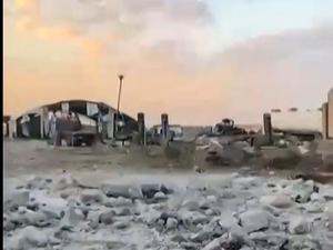 Militärstützpunkt einer proiranischen Miliz im Irak nach einer Explosion.
