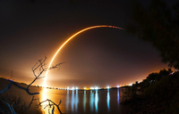 Erfolgreicher Start in Cape Canaveral: Eine Rakete der Firma SpaceX vom Typ "Falcon 9" hebt mit Israels Sonde "Beresheet" ab.