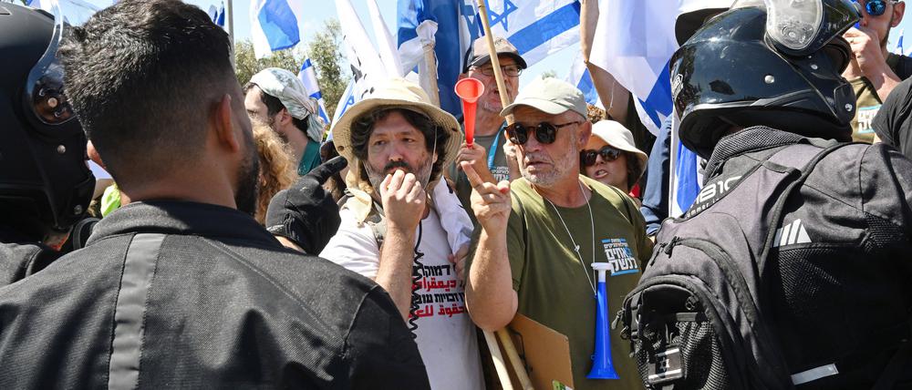 Demonstranten am Dienstag in Israel