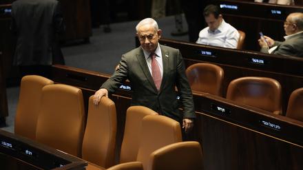 Benjamin Netanjahu, Premierminister von Israel, in der Knesset, dem israelischen Parlament. 