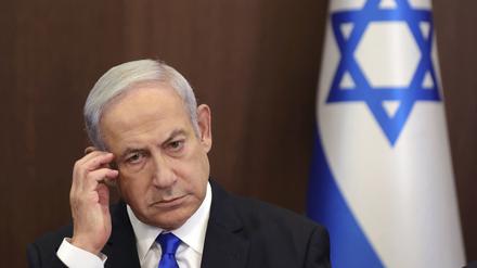 Benjamin Netanjahu, Ministerpräsident von Israel, nimmt an der wöchentlichen Kabinettssitzung teil.