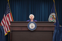 Die US-Notenbankchefin Janet Yellen am Mittwoch vor dem US-Kongress.
