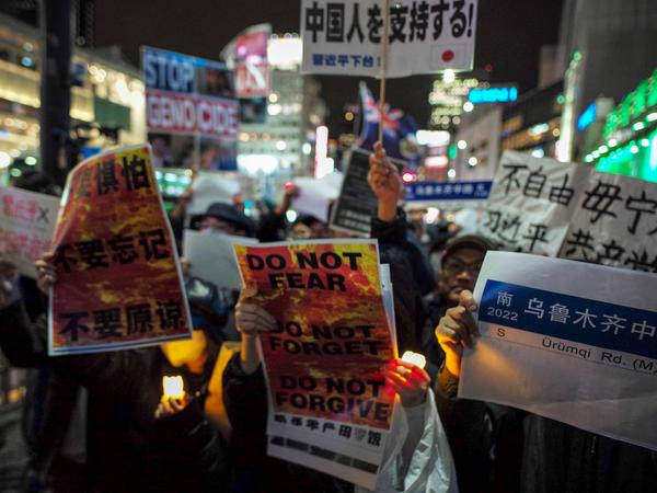 Proteste gegen die chinesische Null-Covid-Politik.