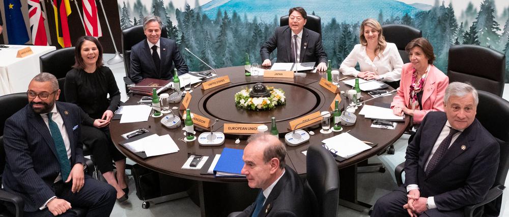 Die G7-Außenministerrunde bei ihrem Treffen im japanischen Karuizawa.