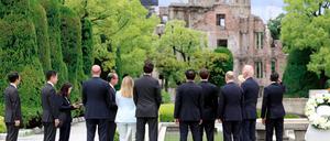 Die G7-Staatschefs vor dem „Atomic Dome“ in Hiroshima.