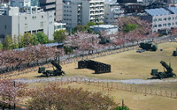 Das Raketenabwehrsystem Patriot Advanced Capability (PAC-3) ist beim Verteidigungsministerium in Tokio aufgestellt.