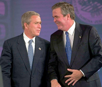 Jeb Bush (links) will offenbar auch ins Weiße Haus.