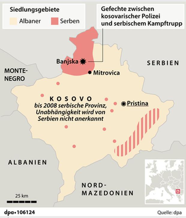 Die überwiegende Mehrheit der 1,8 Millionen Einwohner im Kosovo sind ethnische Albaner. Dazu kommen 120.000 Serben, die vor allem im Norden des Landes leben.