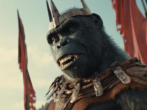Proximus Caesar (voiced by Kevin Durand) in 20th Century Studios' KINGDOM OF THE PLANET OF THE APES. Photo courtesy of 20th Century Studios. © 2023 20th Century Studios. All Rights Reserved.