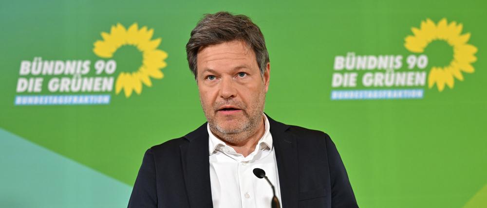 Robert Habeck vor der Klausur der Bundestagsfraktion von Bündnis 90/Die Grünen in Weimar.