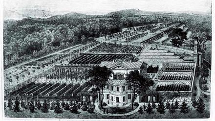 Die Königliche Gärtnerlehranstalt Potsdam um 1880.