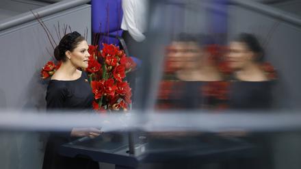 Kronprinzessin Victoria von Schweden bei ihrer Gedenkrede bei der Zentralen Gedenkveranstaltung zum Volkstrauertag.
