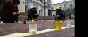 Trauerbekundung in der ukrainischen Hauptstadt Kyiv.