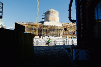 Wächst und wächst: die Baustelle von Stadtschloss und Humboldt-Forum in Berlin-Mitte, im Januar 2017.