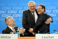 NRW-CDU-Politiker (von rechts) Armin Laschet, Karl Josef Laumann und Peter Hintze