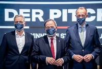 Die drei Kandidaten für den Bundesvorsitz der CDU, Norbert Röttgen, Armin Laschet, Friedrich Merz. Laschet gewann.