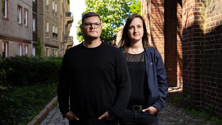 Laura Nickel und Max Teske, Lehrer der Oberschule Burg im Spreewald.