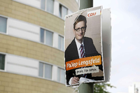 Der Berliner CDU-Bundestagsabgeordnete Philipp Lengsfeld auf einem Wahlplakat.