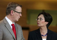 CDU-Ministerpräsidentin Christine Lieberknecht, Linke-Herausforderer Bodo Ramelow