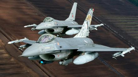 F-16-Jets der portugiesischen Luftwaffe bei einer Nato-Übung im Mai.