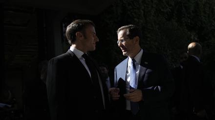 Emmanuel Macron und Isaac Herzog am Dienstag in Israel