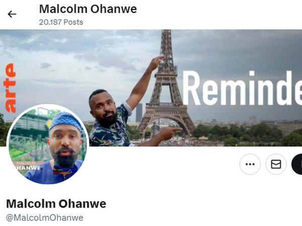 Der X-Account von Malcolm Ohanwe
