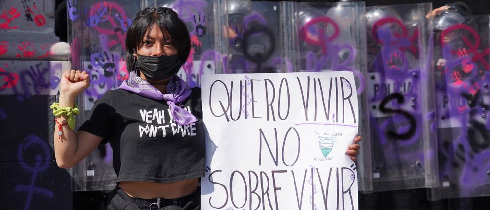 Seit langem demonstrieren Frauen in Mexiko gegen die Femizide im Land – hier am 8. März vergangene Woche, dem Welt-Frauentag.