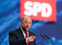 SPD-Kanzlerkandidat Martin Schulz am 21.09.2017 beim Wahlkampf in der Innenstadt von Hannover.