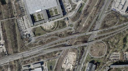 Luftbild 2019 vom Verkehrsknoten Marzahn (Archibild)