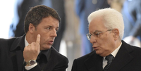 Italiens Noch-Staatspräsident Sergio Mattarella (r) und Ministerpräsident Matteo Renzi (l).