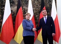 Gute Stimmung machen, ohne sich in den Streitfragen zu bewegen: Polens Präsident Andrzej Duda und Bundeskanzlerin Angela Merkel.