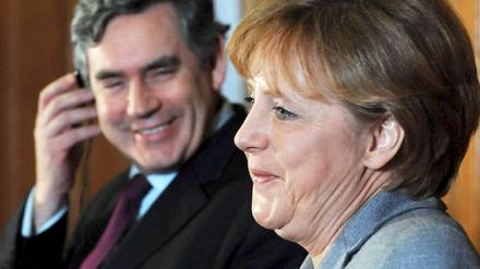 Merkel trifft Brown in London