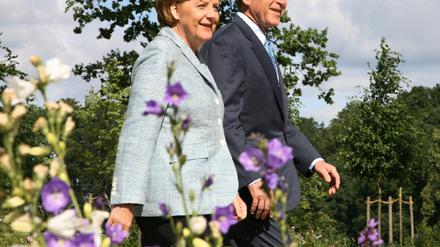 Merkel und Bush in Meseberg