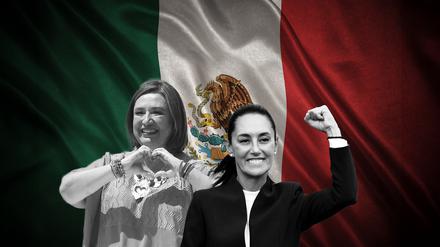 Eine von ihnen wird die erste Frau an der Spitze Mexikos: Xóchitl Gálvez (links) und Claudia Sheinbaum.