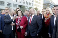 SPD-Personalreigen: Wer will was? Olaf Scholz, Andrea Nahles, Martin Schulz, und Manuela Schwesig im Wahlkampfendspurt 2017