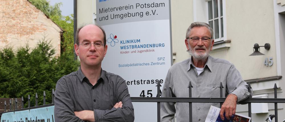 Holger Catenhusen und Rainer Radloff vom Mieterverein Potsdam setzen sich für Mieterinteressen in der Wohnungspolitik ein.