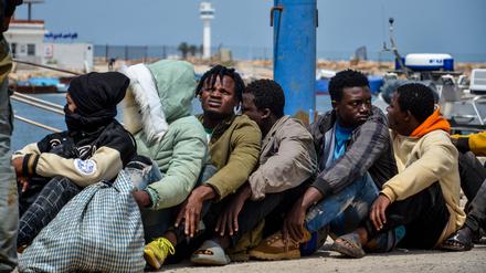 Subsaharische Migranten in Tunesien. 