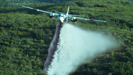 Mit solchen Flugzeugen, die einen Wald besprühen, könnte Gesteinsmehl in Ökosysteme eingebracht werden.