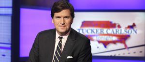 Tucker Carlson, Moderator von „Tucker Carlson Tonight“, in einem Studio des Fox News Channel.