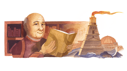 Screenshot des Google-Doodles anlässlich des 94. Geburtstags von dem Historiker Mostafa El-Abbad.