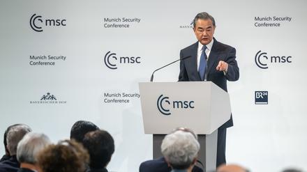 Wang Yi, Vorsitzender der außenpolitischen Kommission der Kommunistischen Partei Chinas, nimmt an der Fortsetzung der Münchner Sicherheitskonferenz (MSC) teil. 