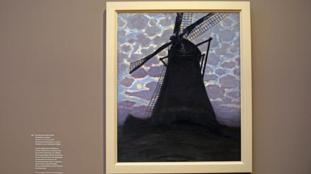 Piet Mondrians „Windmühle am Abend“ (1917) im Museum Barberini Potsdam.