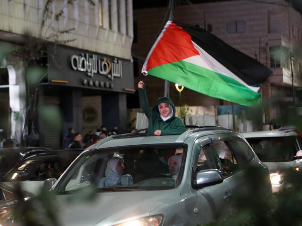 The attack was celebrated in the West Bank and Gaza Strip.