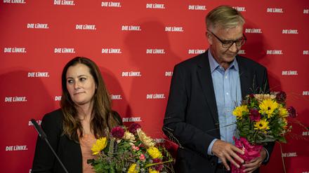 Janine Wissler, Parteivorsitzende der Partei Die Linke, und Dietmar Bartsch, Fraktionschef der Partei im Bundestag